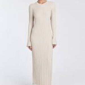 DISSH ADA STONE LONG SLEEVE MIDI DRESS - M / STONE